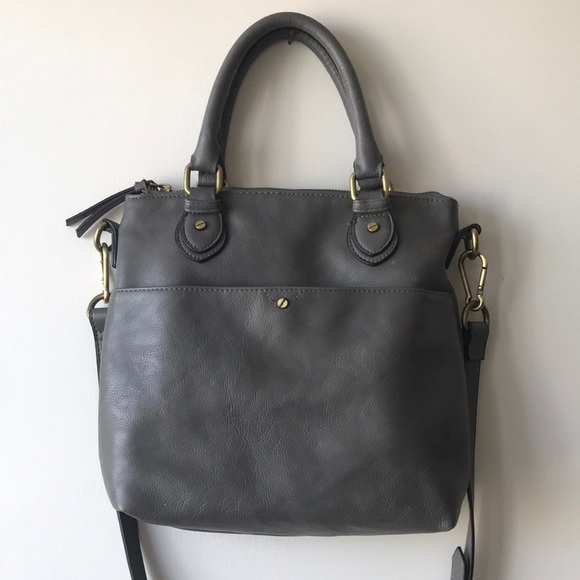 Merona Gray Cuir Leather Handbag - Picture 2 of 10